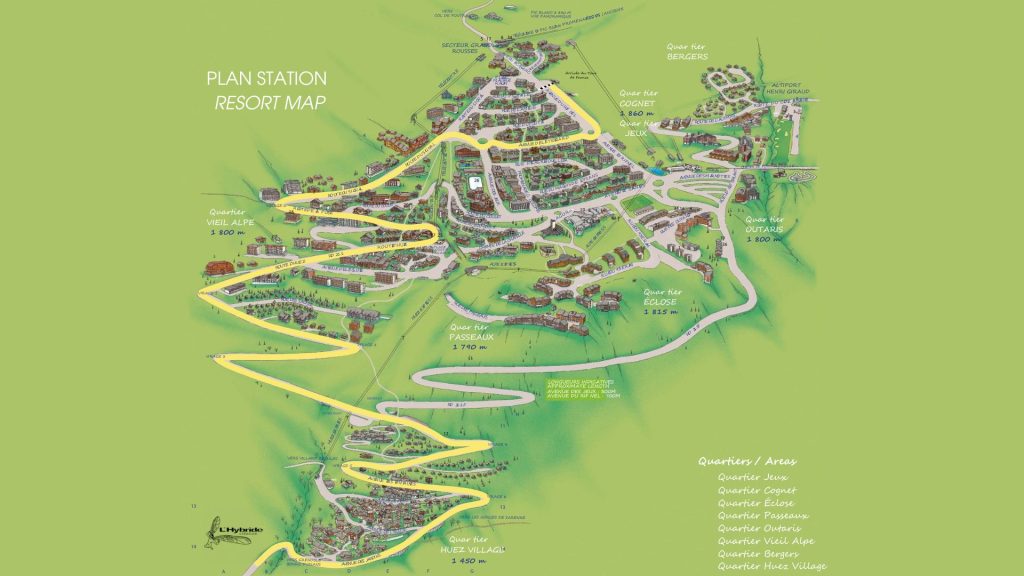 plan station ete alpe d huez