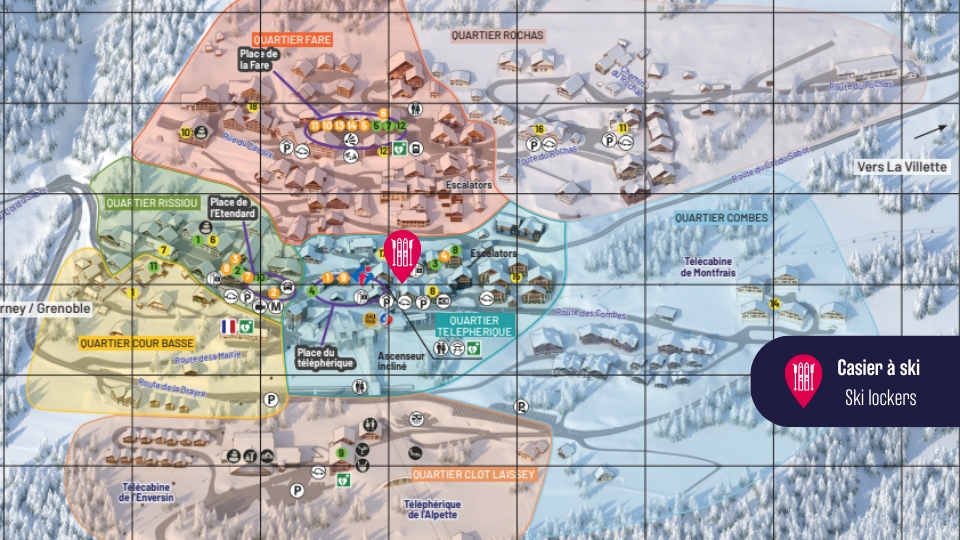 plan casier à ski vaujany